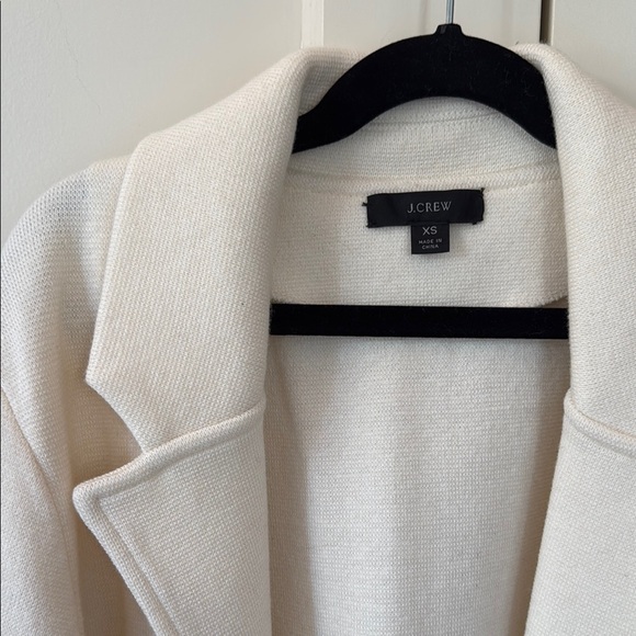 J. Crew New Lightweight Sweater Blazer Cream Open Front Cardigan - Picture 2 of 8